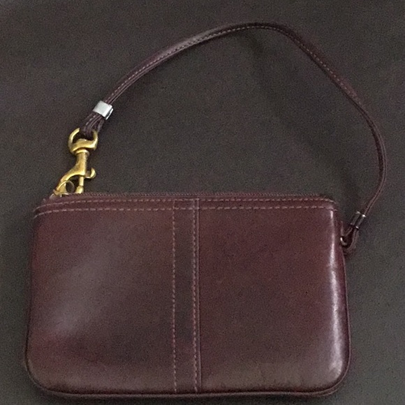 Coach, Brown Leatherwear Wristlet Purse. Evening, Wallet Size. Retro, Y2K. - Picture 4 of 7